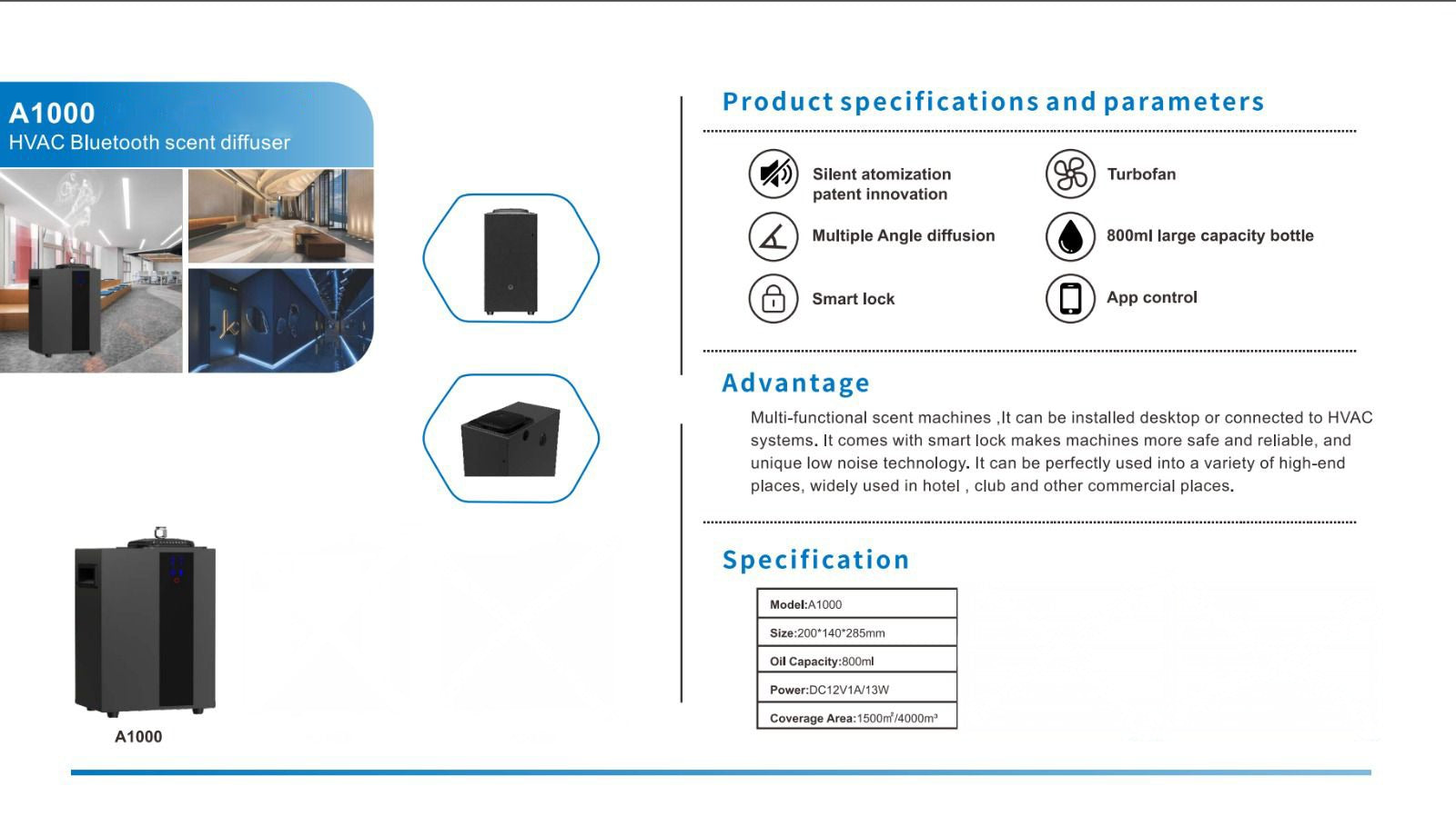 Aromatex Bluetooth HVAC Scent Diffuser A1000 up to 9,000 SqFt | Aromatex